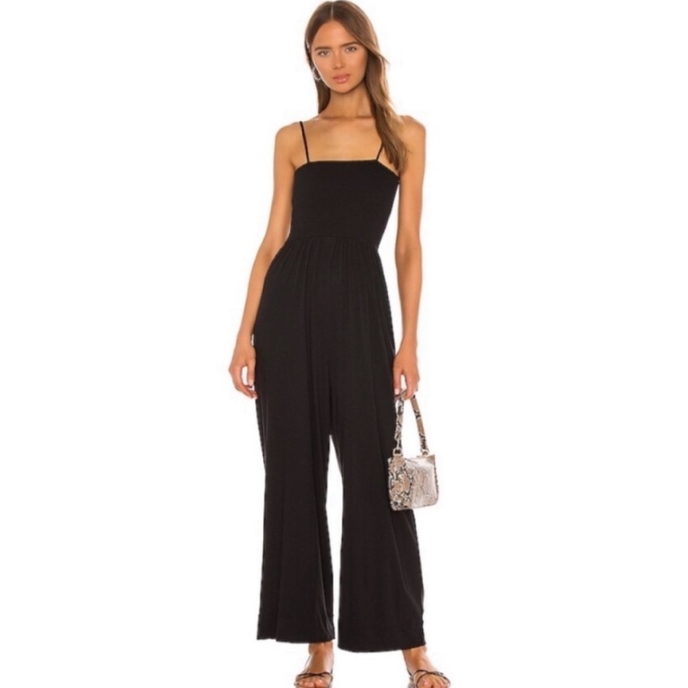 ATM Smocked Jumpsuit in Black.